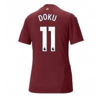 Maglia Calcio Manchester City Jeremy Doku #11 Terza Divisa Donna 2024-25 Manica Corta